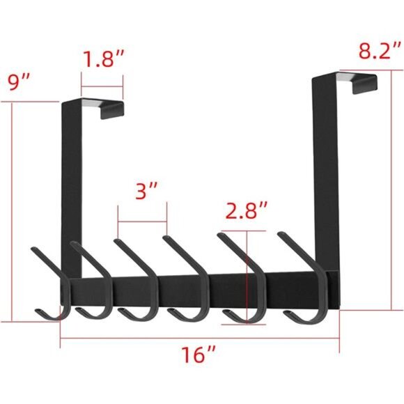 Over The Door Hook, Heavy Duty Over Door Hanger Holder for Coat Robe Hat - Picture 6 of 7